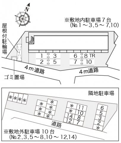 神戸市西区竜が岡２丁目のアパートの駐車場