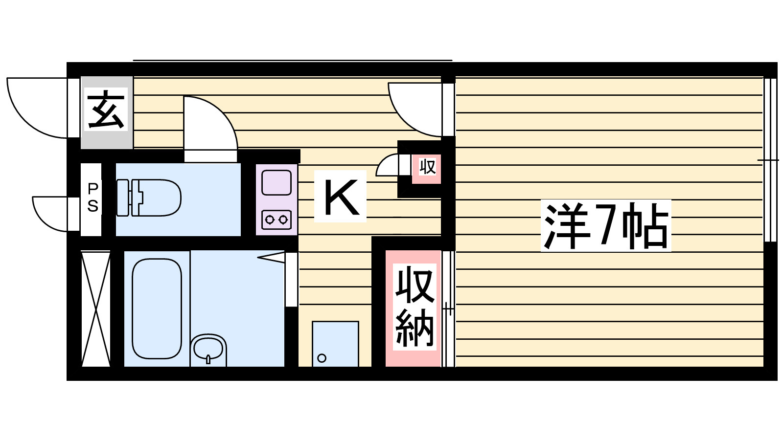 神戸市西区伊川谷町有瀬のアパートの間取り