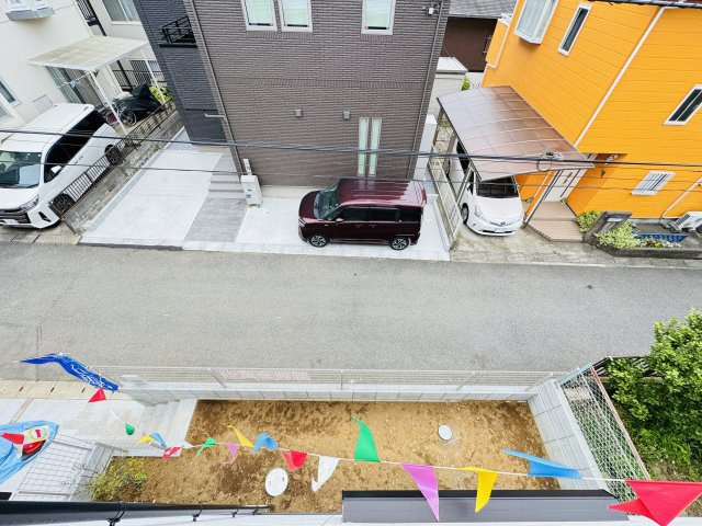柏市つくしが丘５丁目新築戸建【中原小学校：10分】の前面道路含む現地写真|バルコニーより南側眺望