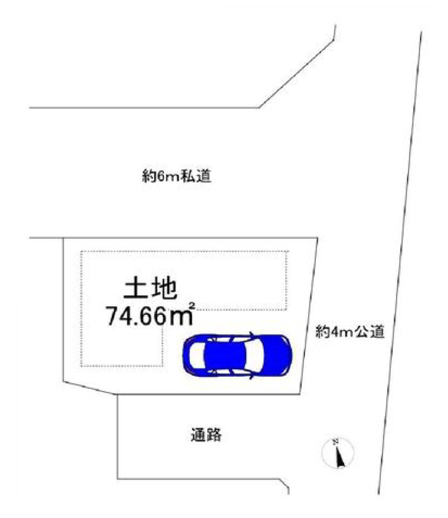 所沢市林3丁目　中古一戸建　～地下収納・小屋裏収納～の区画図|カースペース1台分（車種制限あり）