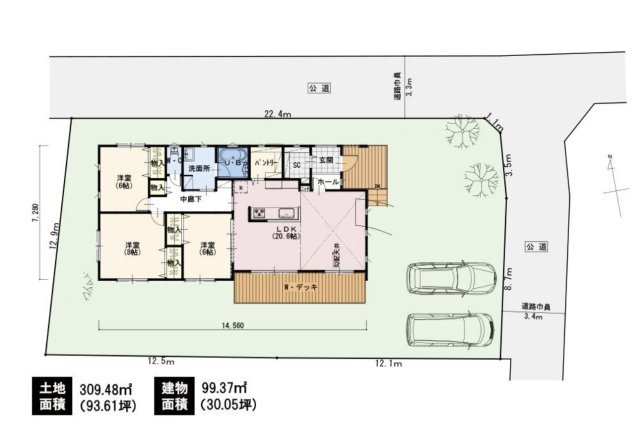 茅ヶ崎市堤　新築平屋戸建の土地図