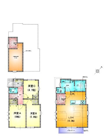 調布市深大寺南町1丁目 新築戸建て 京王線 調布駅の間取り