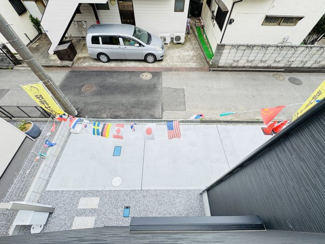 柏市永楽台１丁目新築戸建【柏第八小学校：3分】の展望|バルコニーより道路側眺望