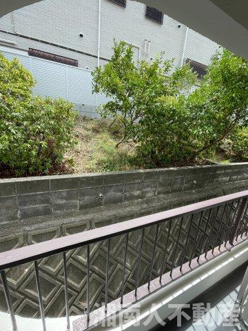 松濤ハイツのバルコニー|暖かな日差しのふりそそぐバルコニー