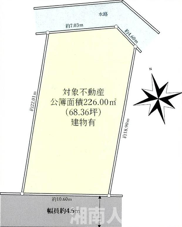 藤沢市片瀬１丁目売地の土地図
