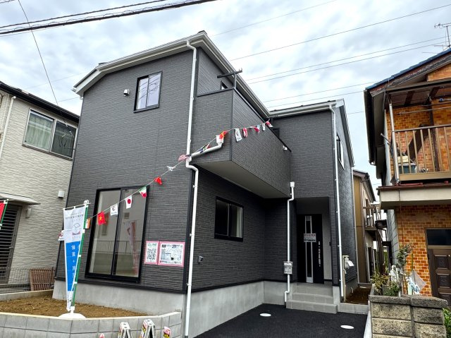 柏市豊上町新築戸建【旭小学校：3分】の外観|完成済み内覧可能です！！
