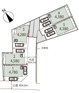 茅ヶ崎市柳島２丁目　新築戸建　2号棟の区画図|2号棟☆