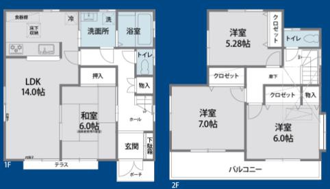 川口市北原台2丁目　中古一戸建ての間取り