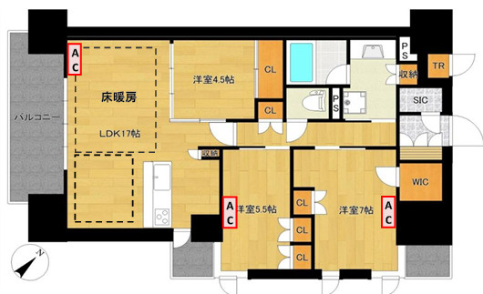 【間取り】 | グランカサーレ西明石駅前