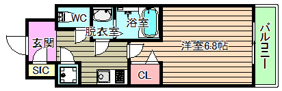 大阪市都島区中野町１丁目の賃貸マンションの間取り