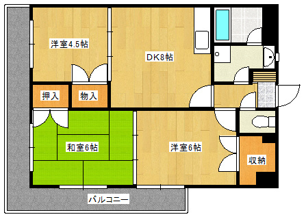 メゾン原Ⅱの間取り|現況を優先します。同タイプの別室になります