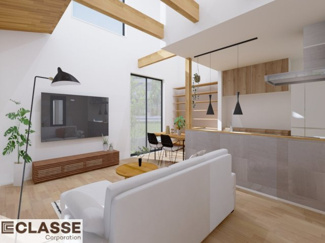 【完成予想図】 | 宇治市琵琶台1丁目　売土地　建築条件無し | 弊社は、気密測定器を保有しており、自社での気密測定を実現しております。気密処理をし、気密測定まで標準でさせていただいております