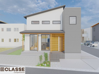 【外観パース】 | 宇治市琵琶台1丁目　売土地　建築条件無し | 参考プラン図