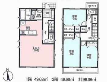 【間取り】 | 新築　高尾駅　元八王子町　２区画 | 間取りA　3100万円