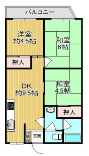 【間取り】 | 阪南グリーンハイツ A棟