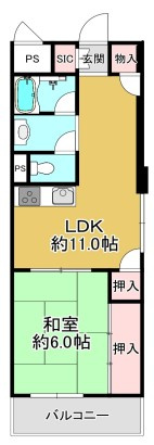 【間取り】 | パレスハイツ京橋