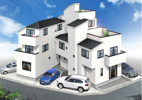 【横浜市旭区市沢町995-22全3棟新築戸建て】★仲介手数料無料★（左近山小学校・左近山中学校）の外観パース