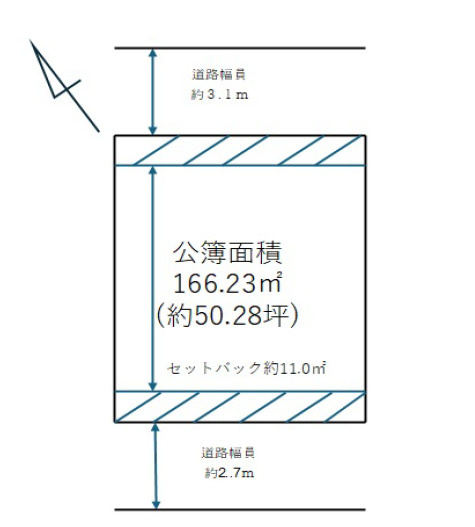 加古川市尾上町池田　土地の土地図|敷地約50.2坪です。