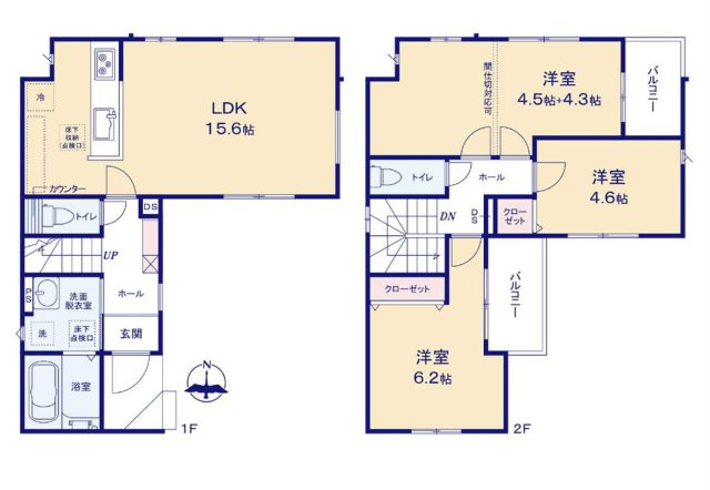 【内覧動画公開中！】三鷹市大沢５丁目 京王線 西調布駅 新築戸建ての間取り