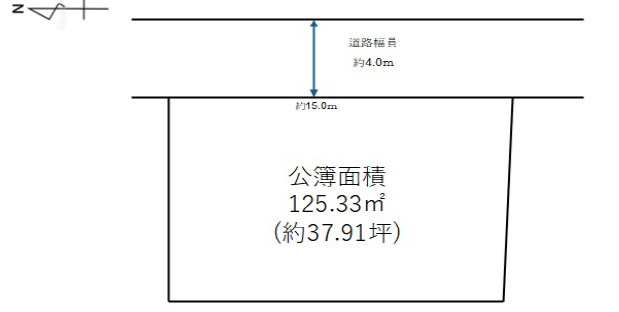 高砂市時光寺町　土地の土地図|敷地約37.9坪です。