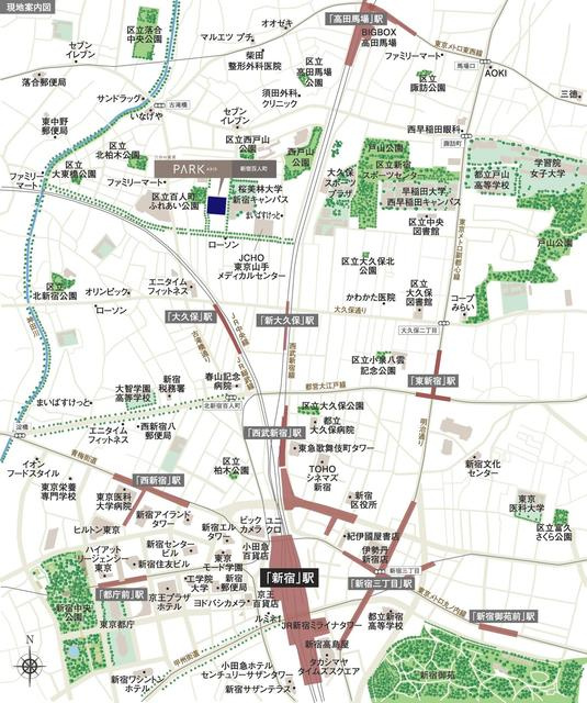 パークアクシス新宿百人町の地図