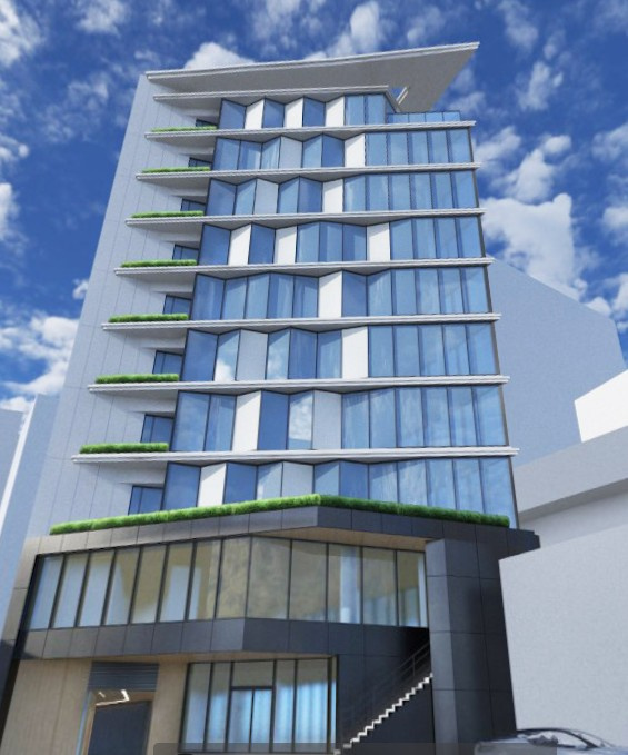 大阪市北区茶屋町の店舗一部の外観パース