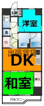 仲介手数料0円！グリーンハイツ新道の間取り