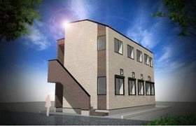 板橋区蓮根２丁目のアパートの外観パース