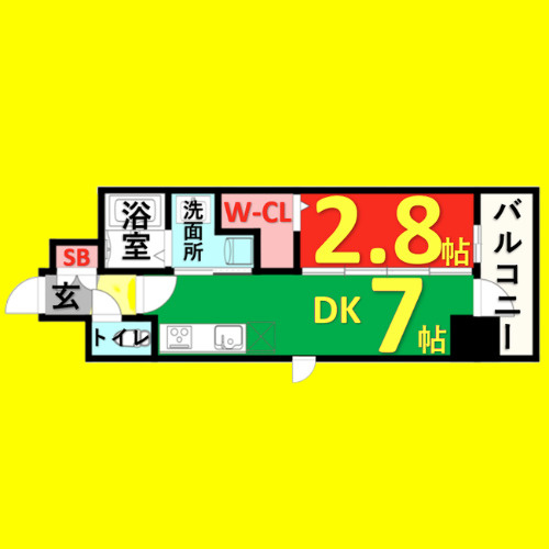 エステムコート名古屋新栄Ⅱアリーナ　名古屋市賃貸　仲介手数料無料の間取り