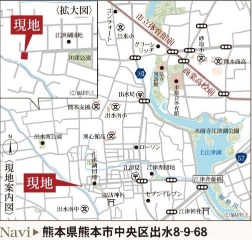 リーブルガーデン／中央区出水第八／１号棟の地図