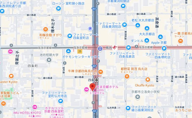 京都市下京区二帖半敷町　空ビルの地図