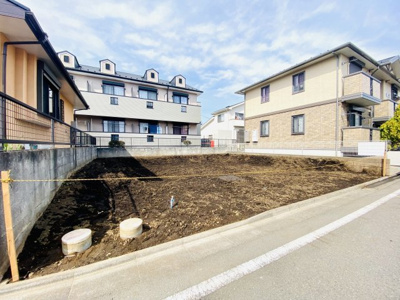 【前面道路含む現地写真】 | 湘南台駅 藤沢市遠藤／建築条件なし売地１区画の旧区画整理地内-52-22- | 整形地南道路！旧区画整理地内の住宅街なのでスッキリとした街並みです(*'▽')
