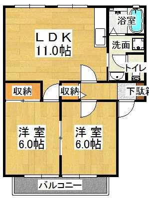 ハイツMKの間取り|※間取りが現況と異なる場合は現況を優先します※