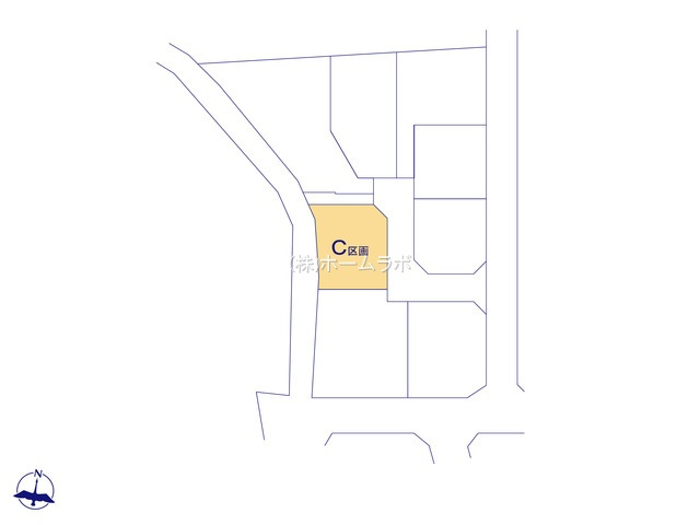 【土地】坂戸市西坂戸４丁目建築条件無し売地Cの区画図|区画図です