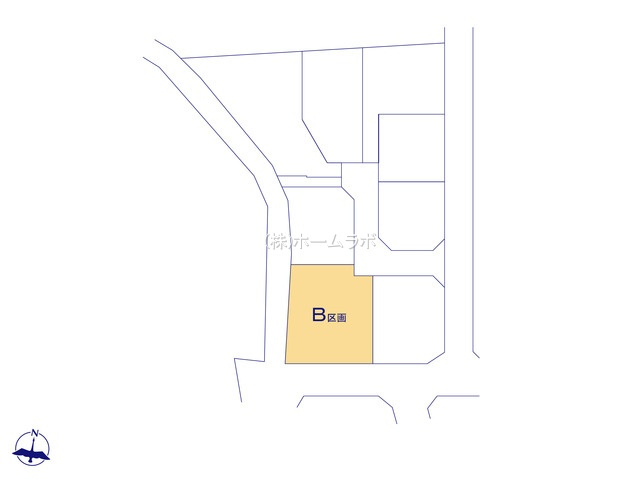 【土地】坂戸市西坂戸４丁目建築条件無し売地Bの区画図|区画図です