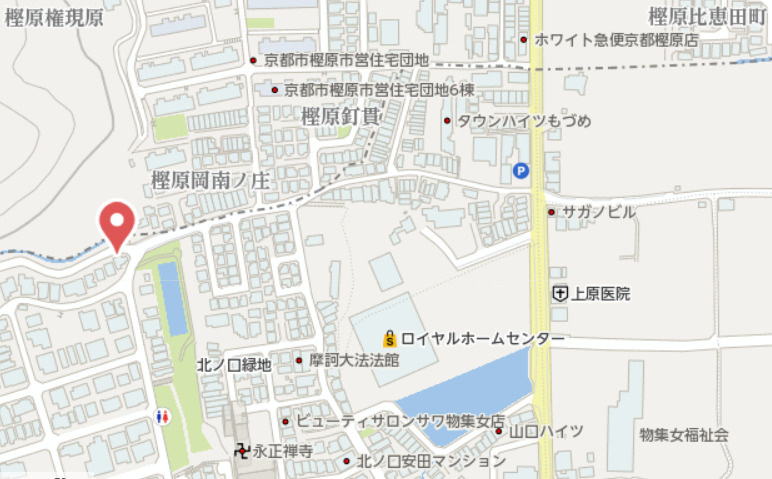 向日市物集女町北ノ口　中古戸建の地図
