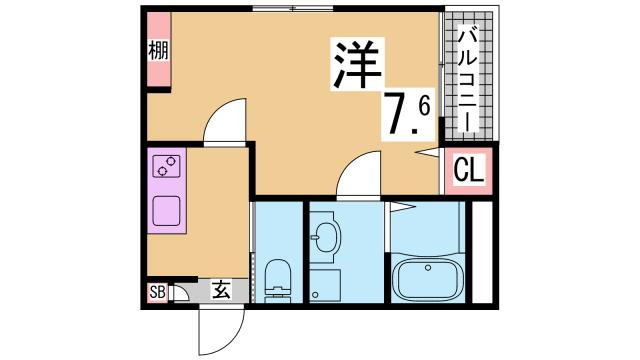 神戸市須磨区須磨本町１丁目の賃貸マンションの間取り