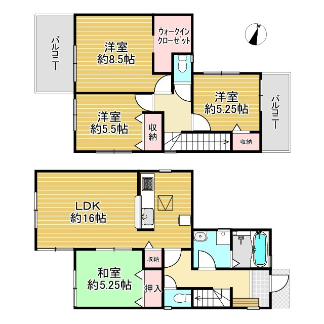 【価格改定】長岡京市今里川原の間取り|４LDKで広々とした空間となっております。