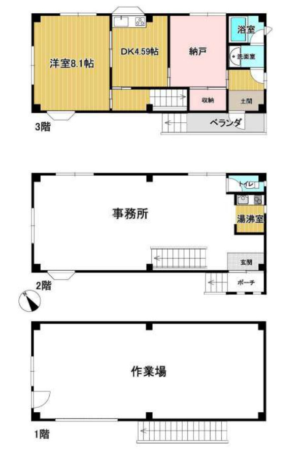 京田辺市大住峠谷　事務所の間取り