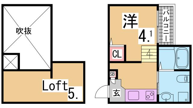 神戸市兵庫区西出町２丁目のアパートの間取り