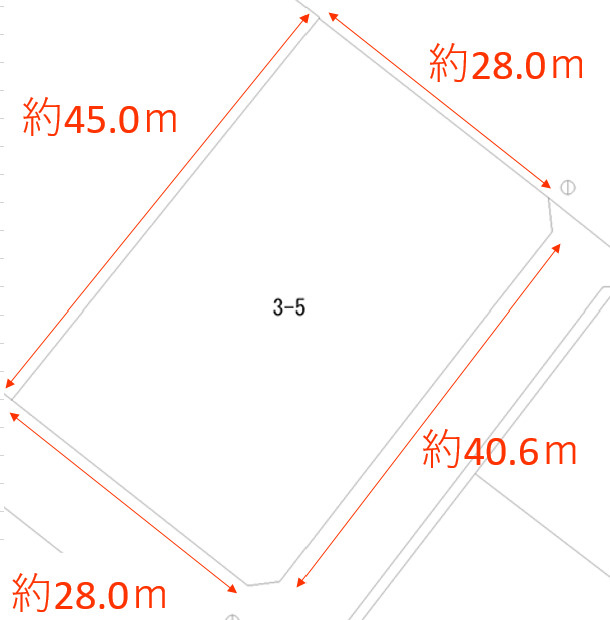 中央1丁目　貸土地の区画図