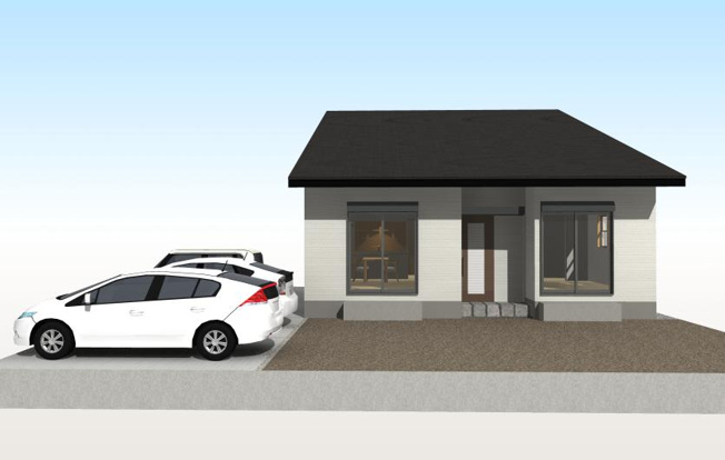 【外観パース】 | 建築条件付き宅地　高知市八反町（一括プラン） （土地のみの販売は坪単価３2万） | イメージです