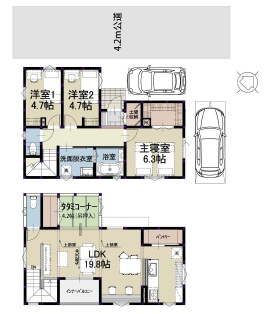 川越市的場1125　4LDK新築戸建の間取り