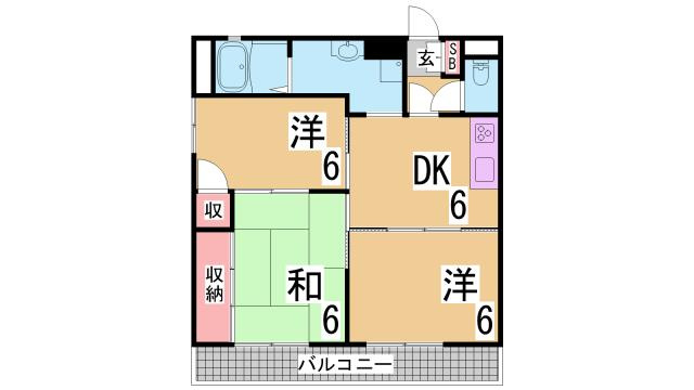 神戸市兵庫区上沢通７丁目の賃貸マンションの間取り