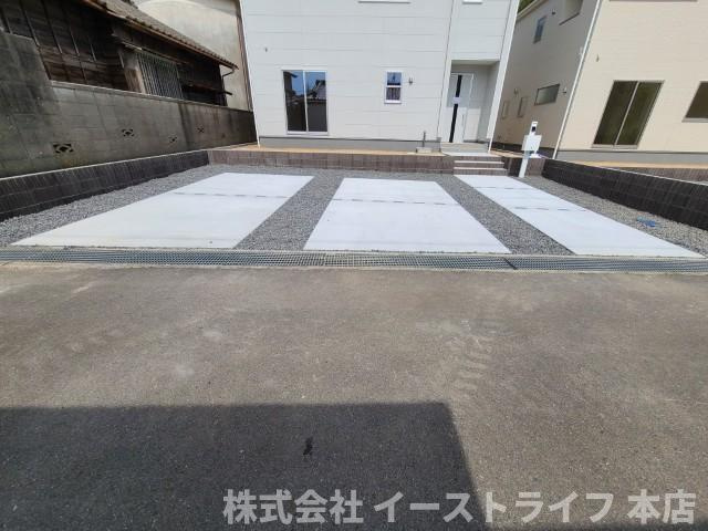 【新築戸建】　いわき市四倉町西3丁目1期の駐車場|4号棟写真　舗装されたカースペースです。