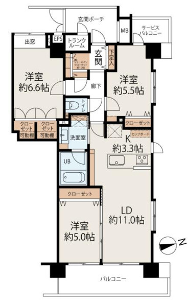 藤和シティホームズ武蔵小金井駅前の間取り