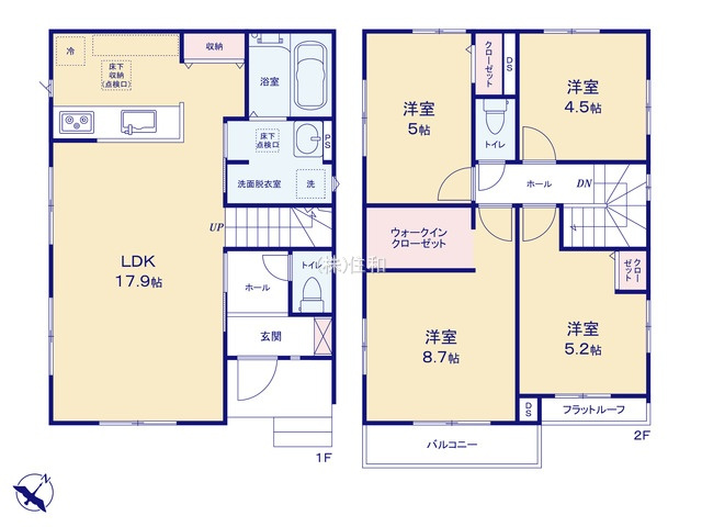 【新築分譲住宅】川越市南大塚10期の間取り