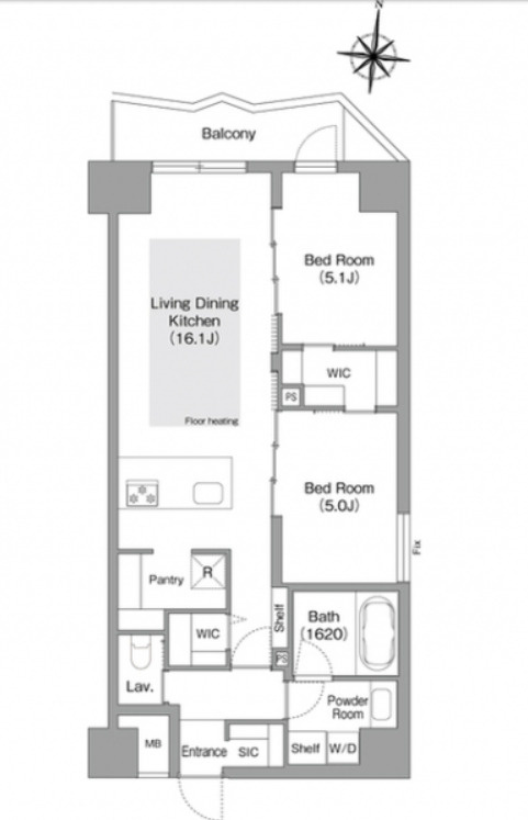 コンフォリア・リヴ谷町四丁目 BRAVI不動産の間取り