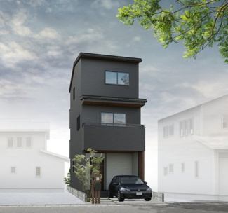 【外観】 | 右京区梅津北浦町 | 《参考プラン外観イメージパース》実際の色味や材質とは異なる場合がございます。