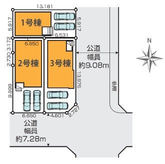 熱田区五番町2期　新築戸建　1号棟の区画図|区画図